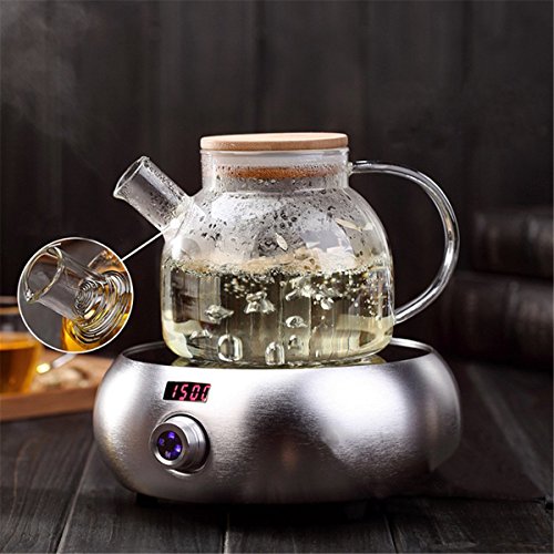 Stovetop Safe Glass Teapot with Bamboo Lid