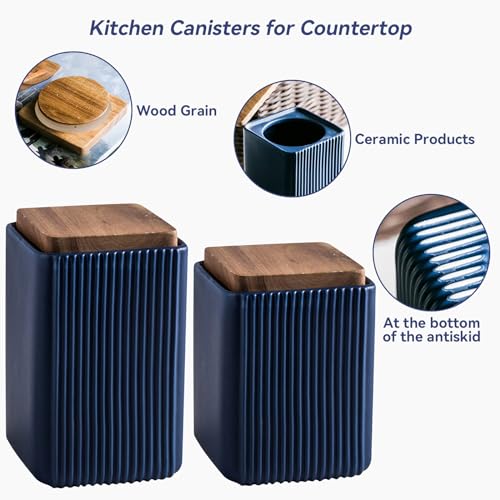 Ceramic Storage Jars Modern Airtight Coffee Canisters With Lid (33.814 Fl Oz)
