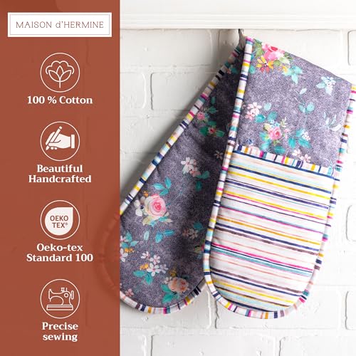 Double Oven Mitts 100% Cotton Double Oven Glove
