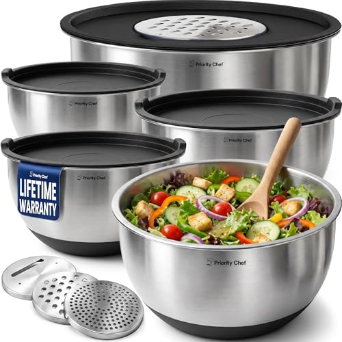 Stainless Steel Mixing Bowls with Lids Set