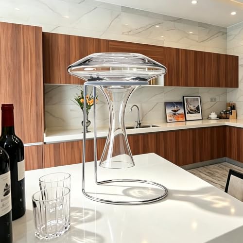 Wine Decanter Drying Stand with Rubber Coated Top to Prevent Scratches