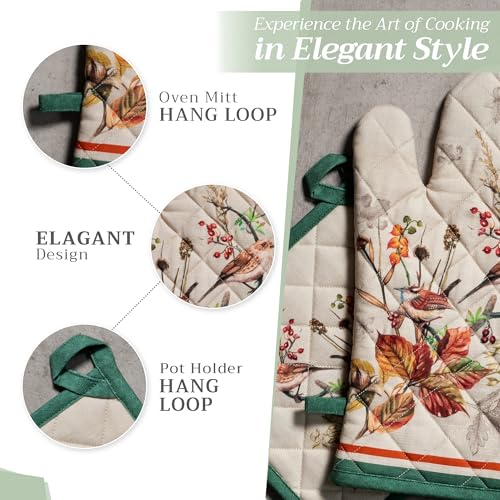 100% Cotton Oven Mitt & Pot Holder Set (2 Count)