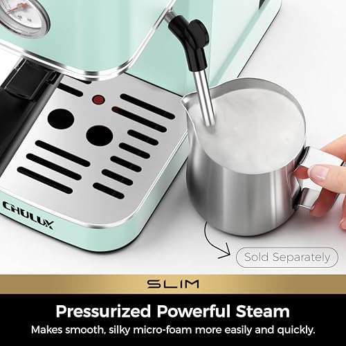 Slim Espresso Machine with Milk Frother for Home Latte