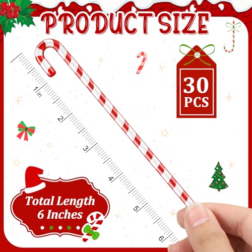30 Pcs Christmas Drink Stirrers Candy Cane Stir Sticks (30 Count)