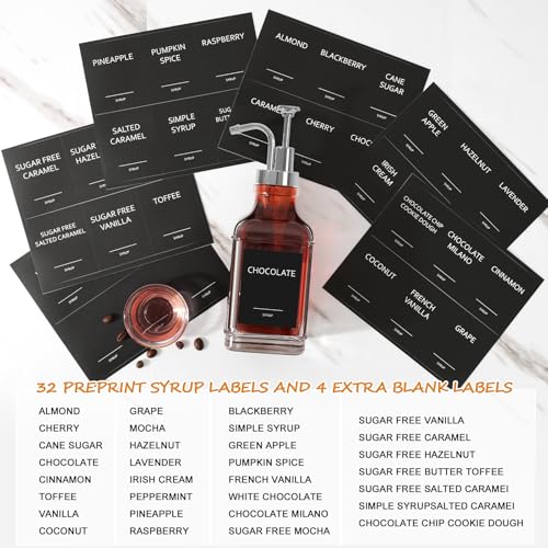16.9 fl oz 500ml Coffee Syrup Dispenser Set