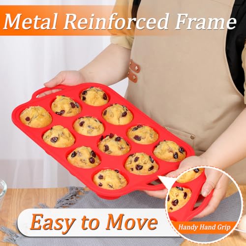 Silicone Muffin Pans for Baking (2 Count)