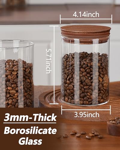 27oz Coffee Canister with Scoop and Wooden Lids