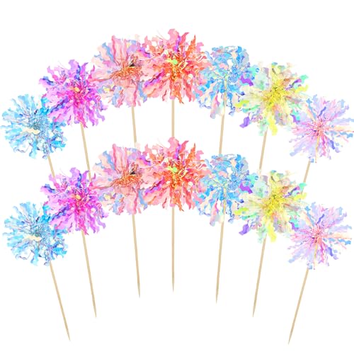 14Pcs Foil Firework Cupcake Toppers (14 Count)