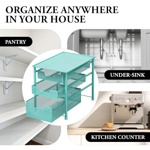 Stackable 3 Tier Slide Basket Organizer Drawer