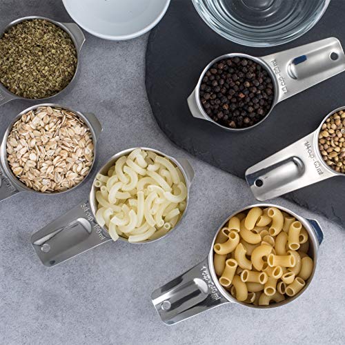 7-Piece 18/8 Stainless Steel Measuring Cups Set, Silver