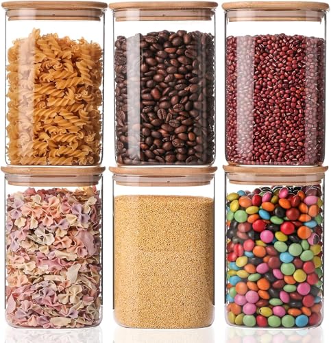 6 Pack Glass Food Storage Jars 37 oz (6 Count)
