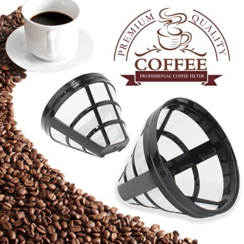 4-Pack Fine-Mesh No.4 Cone Reusable Coffee Basket Filter Replacement (4 Count)