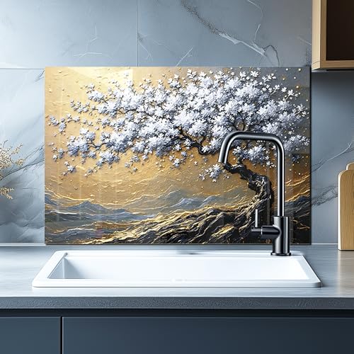 Tempered Glass Backsplash for Kitchen