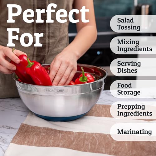 6pc Stainless Steel Mixing Bowls with Lids Set (6 Count)