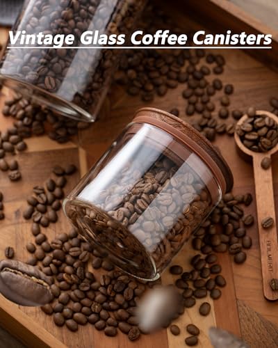 17 oz Coffee Canister with Scoop and Wooden Lids