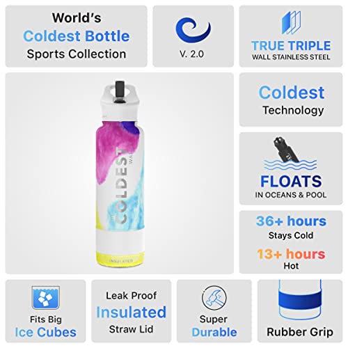 Coldest Insulated Water Bottle with Straw Lid