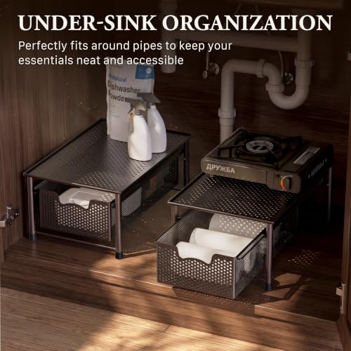 Stackable Cabinet Basket Drawer Organizer