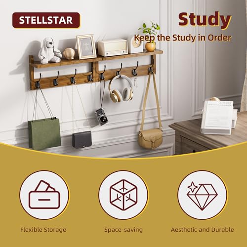 Coat Rack with Shelf Wall Mount (2 Count)