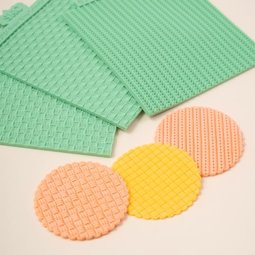 Sweater Texture Fondant Impression Mats Knit Fondant Embosser Texture Mats for Clay Cake Decorating Fondant Molds Set of 3