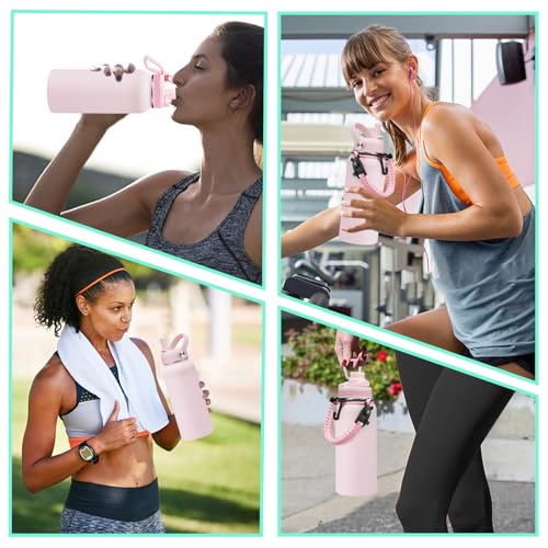 32 OZ Water Bottles with Straw (9 Count)