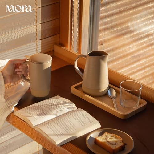 Ceramics Large Tea Mug with Loose Leaf Infuser and Ceramic Lid