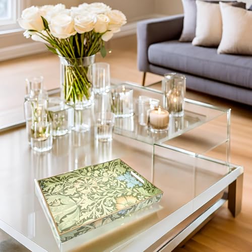 Plastic Serving Tray with Handles for Coffee Table