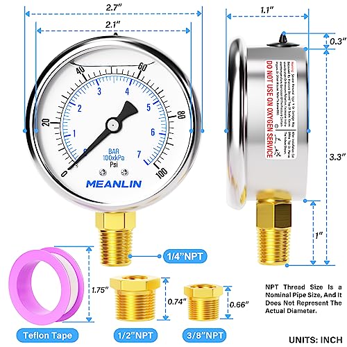0~100Psi Stainless Steel 1