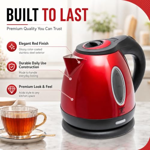 Red Stainless Steel Electric Kettle