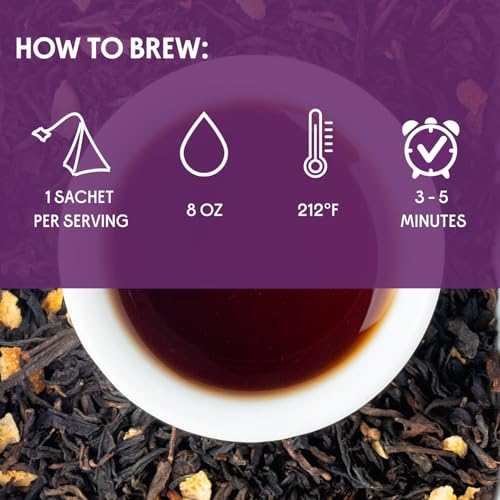 Organic Morning Mojo Black Tea with Vanilla and Citrus for Energy (15 Count)
