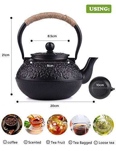 Cast Iron Tea Pot with Infusers for Loose Tea