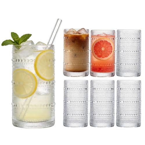 Large Hobnail Drinking Glasses Set of 6 (6 Count)