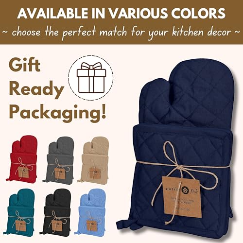 4 Piece Set 2 Oven Mitts & 2 Potholders (4 Count)