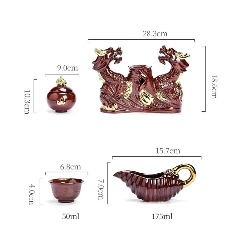 Teacup Set Automatic Tea Bone China Teapot and Cup Travel Teaset for Holiday Gifts