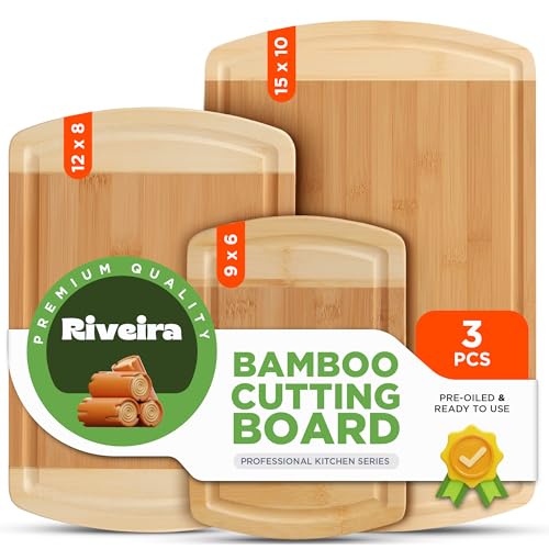 Two Tone Bamboo Wood Cutting Board (3 Count)