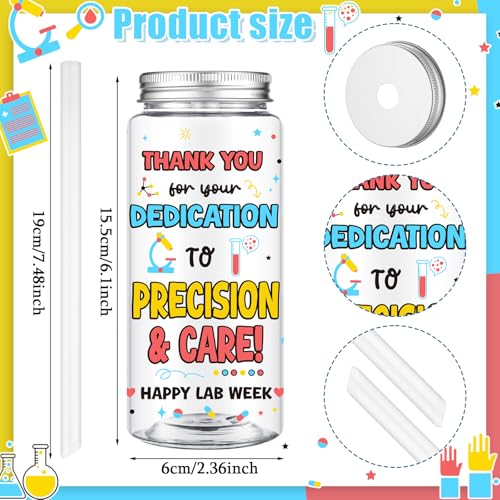 12 Pcs Lab Week 2026 Thank You Tumbler 14.2oz with Lid and Straw (12 Count)