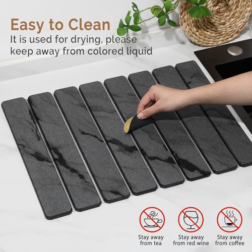 2 PCS Stone Dish Drying Mat for Kitchen Counter (2 Count)
