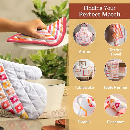 100% Cotton Oven Mitt & Pot Holder Set