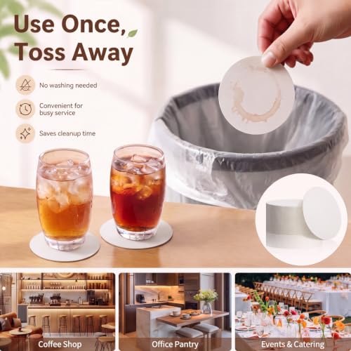 200 Pcs Round Cardboard Coasters Bulk