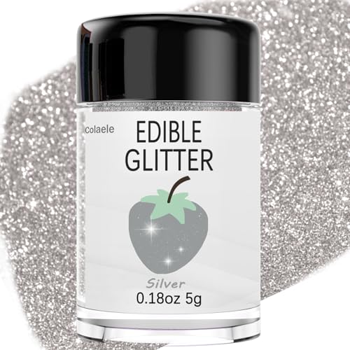 Silver Edible Glitter Glimmer Powder for Cakes Drinks