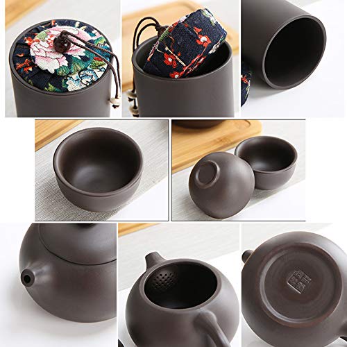 Portable Travel Kungfu Teapot Handmade Tea Set Purple Clay Teapot Ceramic Teapot Teacups