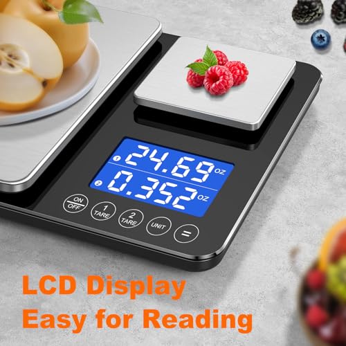 0.001oz 33lbs Dual Platform Food Kitchen Scales Digital Weight Grams and Ounces