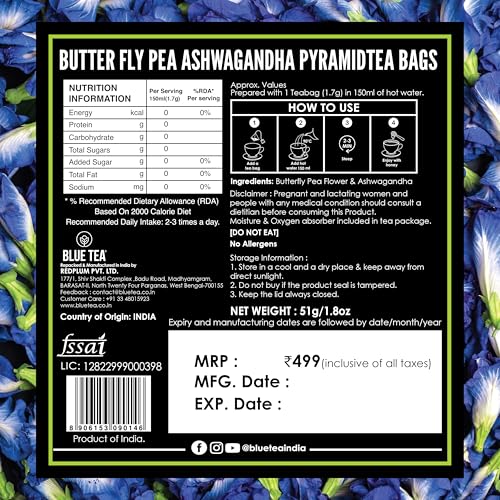 Blue Flower Ashwagandha Tea Bags (30 Count)