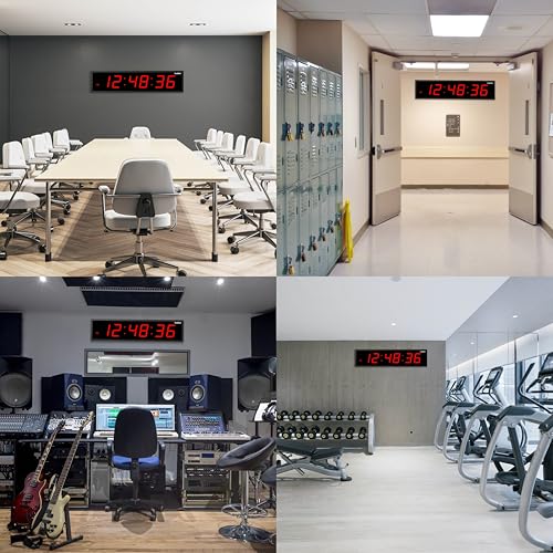 Oversized Digital Wall Clock with Large LED Display & Timer