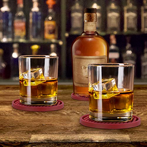 Silicone Coasters [6 Pack] Thickened Drink Coasters with Holder (6 Count)