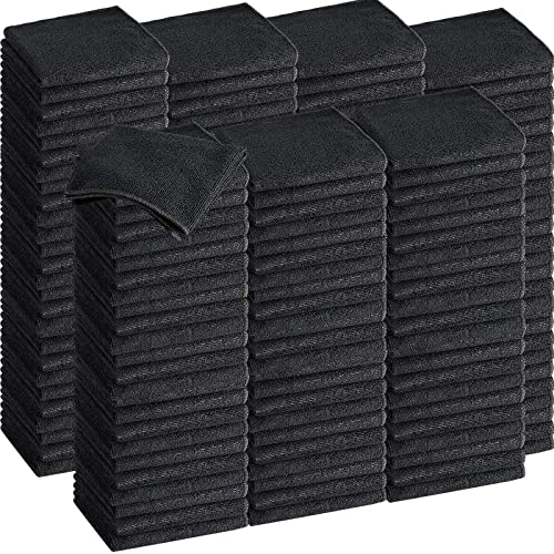 100 Pack 12'' x 12'' Microfiber Cleaning Cloths Reusable Cleaning Rags Bulk Microfiber Towels Softer Highly Absorbent Washcloths for House Kitchen Car Window