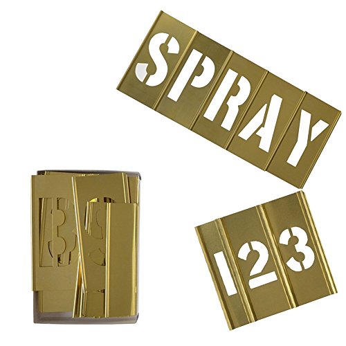 Brass Stencils Letters and Numbers 2 Inch Interlocking Letter Stencils (46 Count)