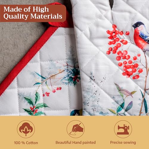 100% Cotton Oven Mitt & Pot Holder Set