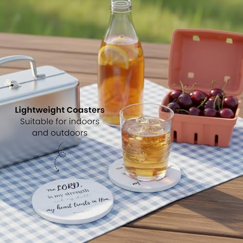 Christian Coasters Set of 6 with Holder (6 Count)