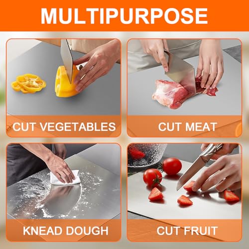 Stainless Steel Countertop Cutting Board with Lip