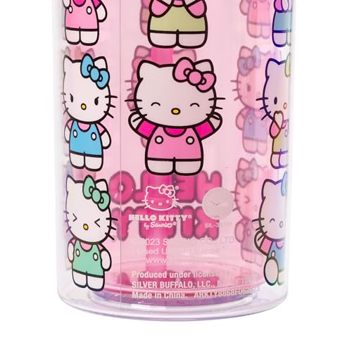 Sanrio Hello Kitty Expressions Poses Plastic Cold Cup with Lid and Straw